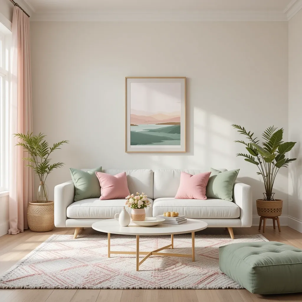 Minimalist Pastel Green and Pink Touches
