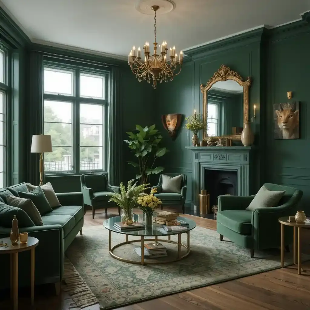 Moody Green with Gold Accents