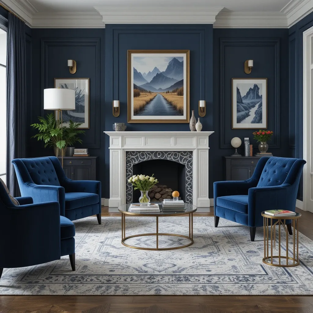 Navy Blue Accent Chairs