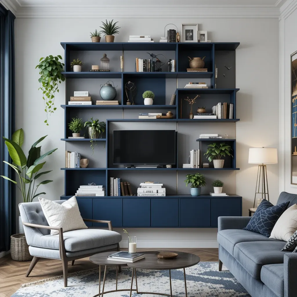 Navy Blue Shelves