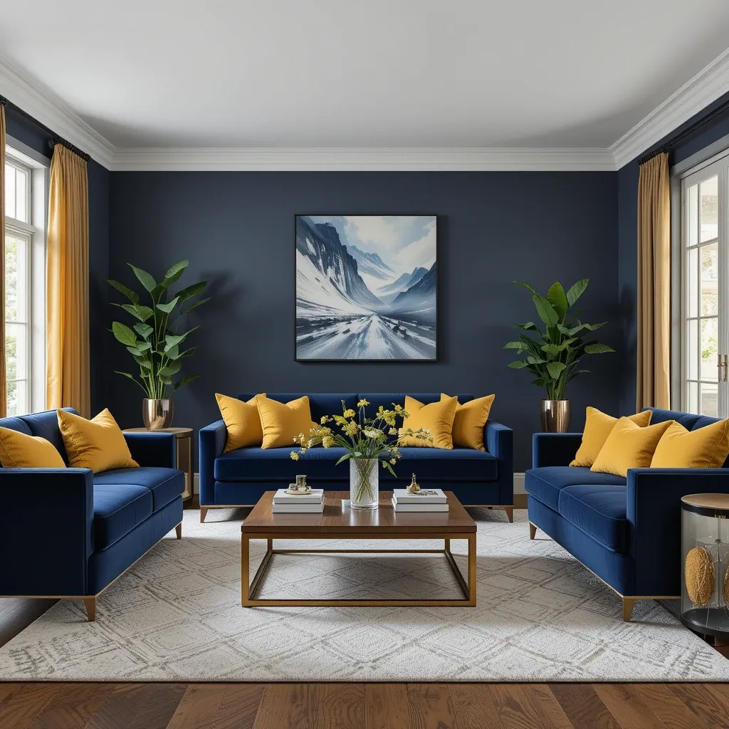 Navy Blue and Blush Pink Accents