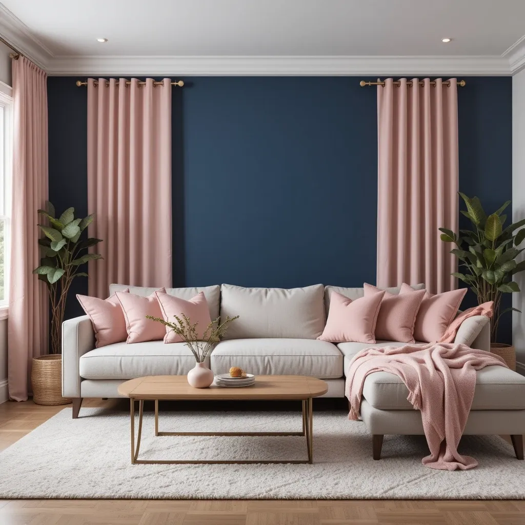 Navy Blue and Blush Pink Accents
