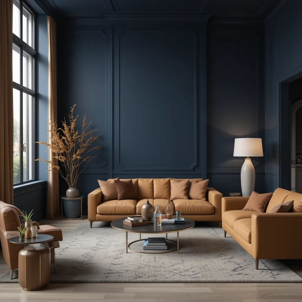 Navy Blue and Tan for a Modern Look