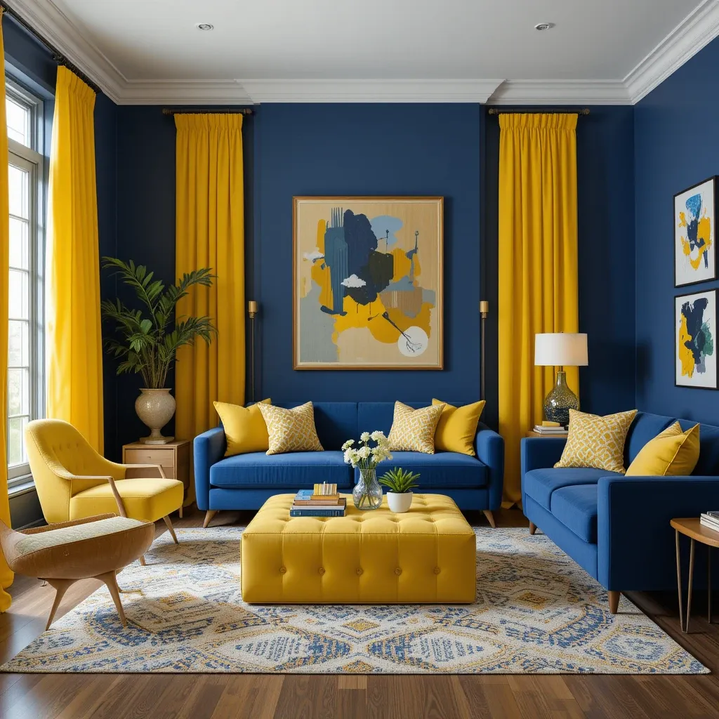 Navy Blue and Yellow Color Scheme