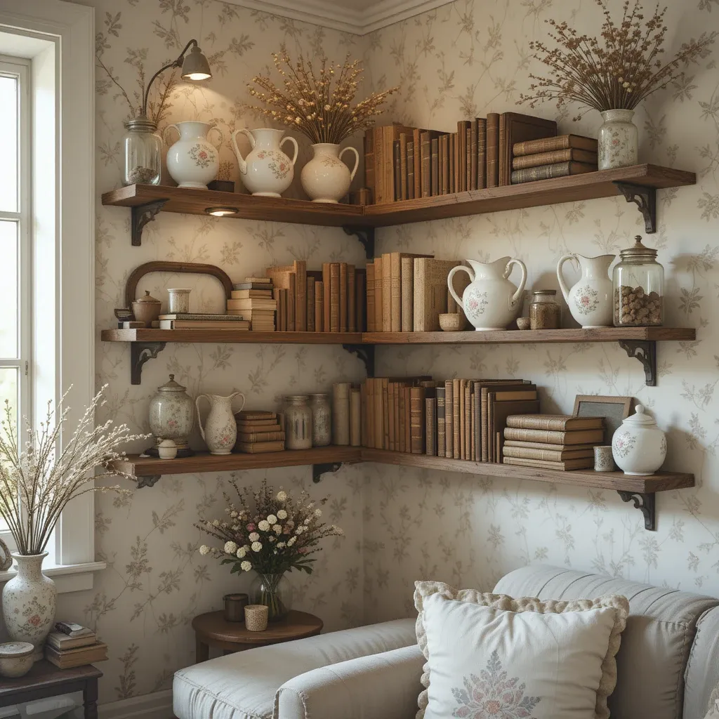 Open Shelving with Antique Finds