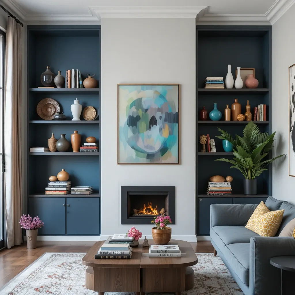 Open Shelving with Bold Decor