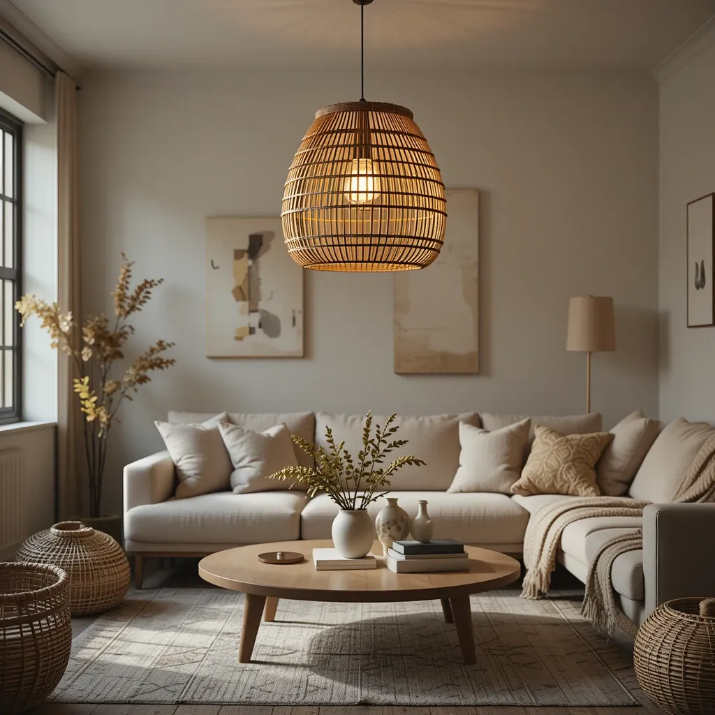 Oversized Rattan Pendant Light