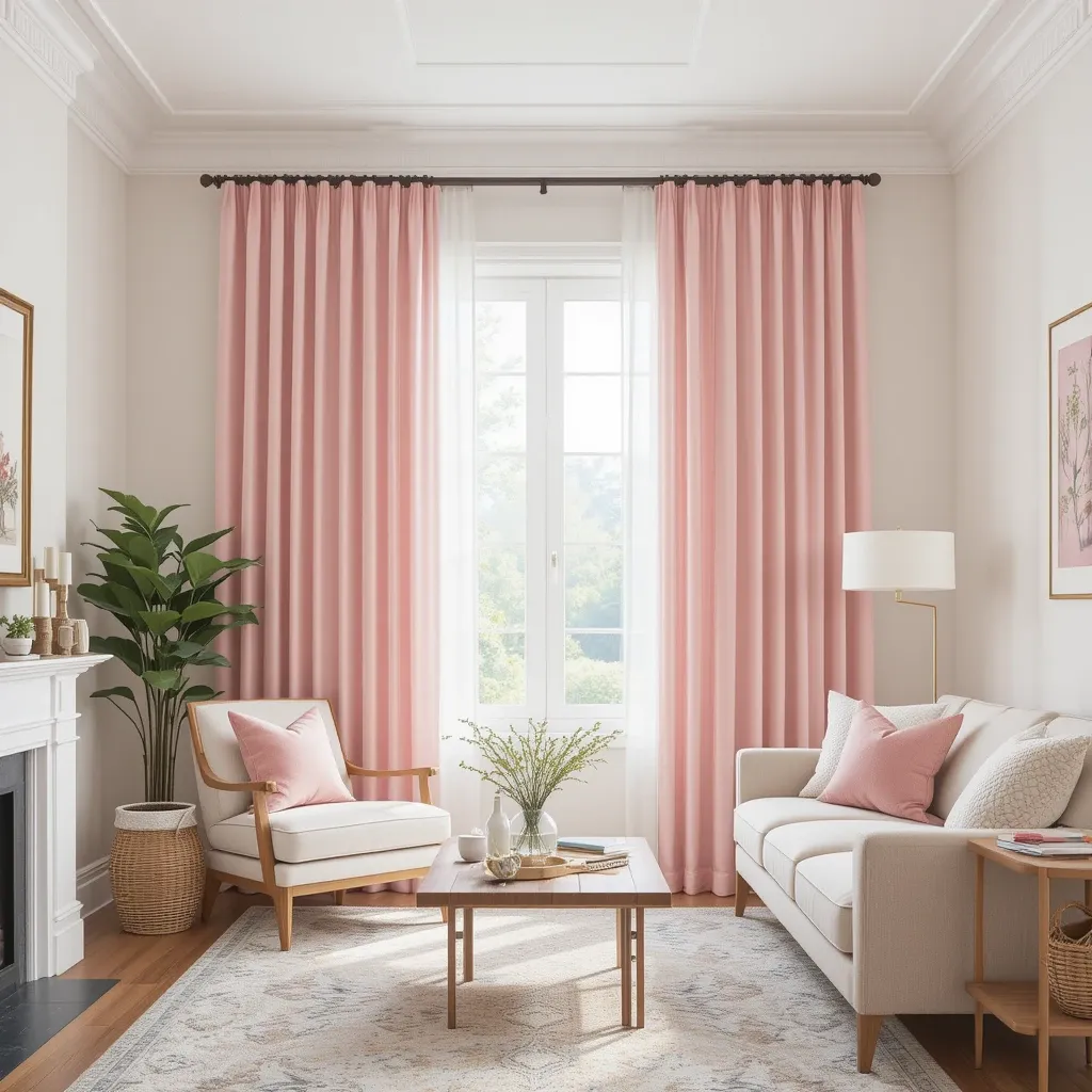 Pastel Pink Curtains