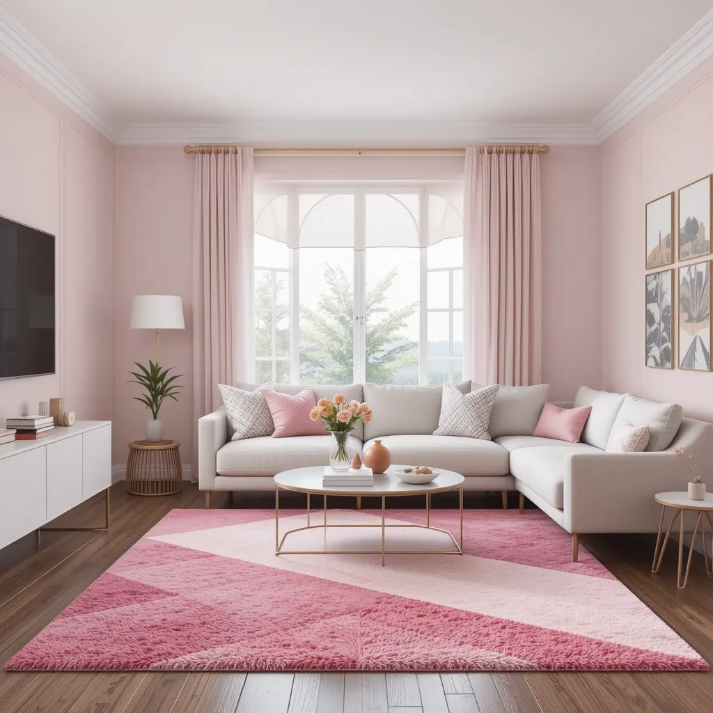 Pink Throw Rugs with Modern Designs