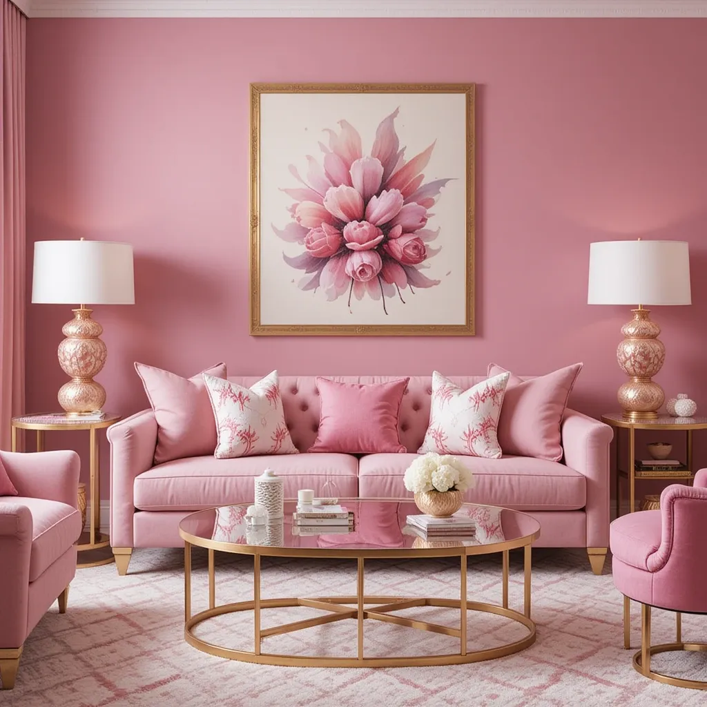 Pink and Gold Accents