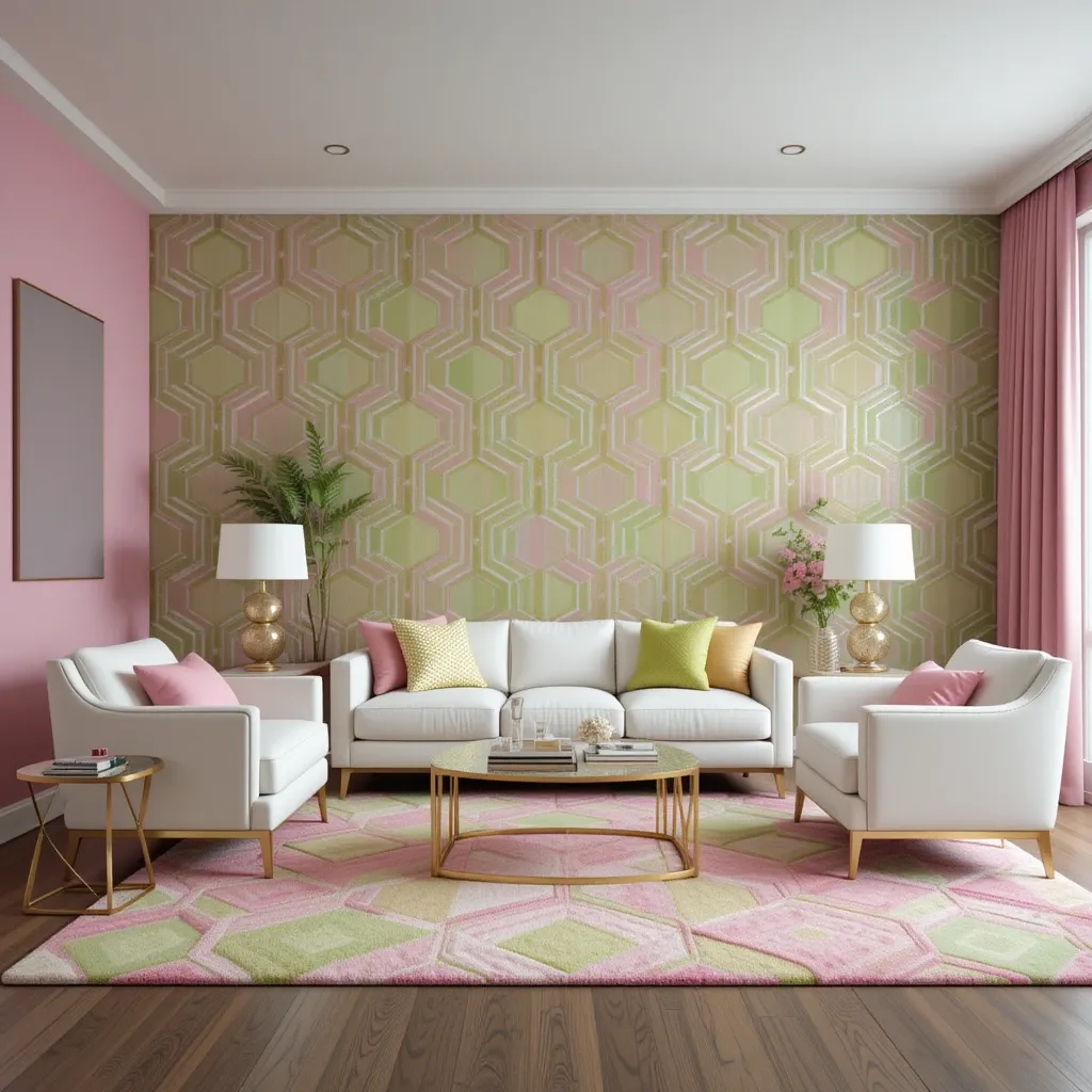 Pink and Green Geometric Patterns