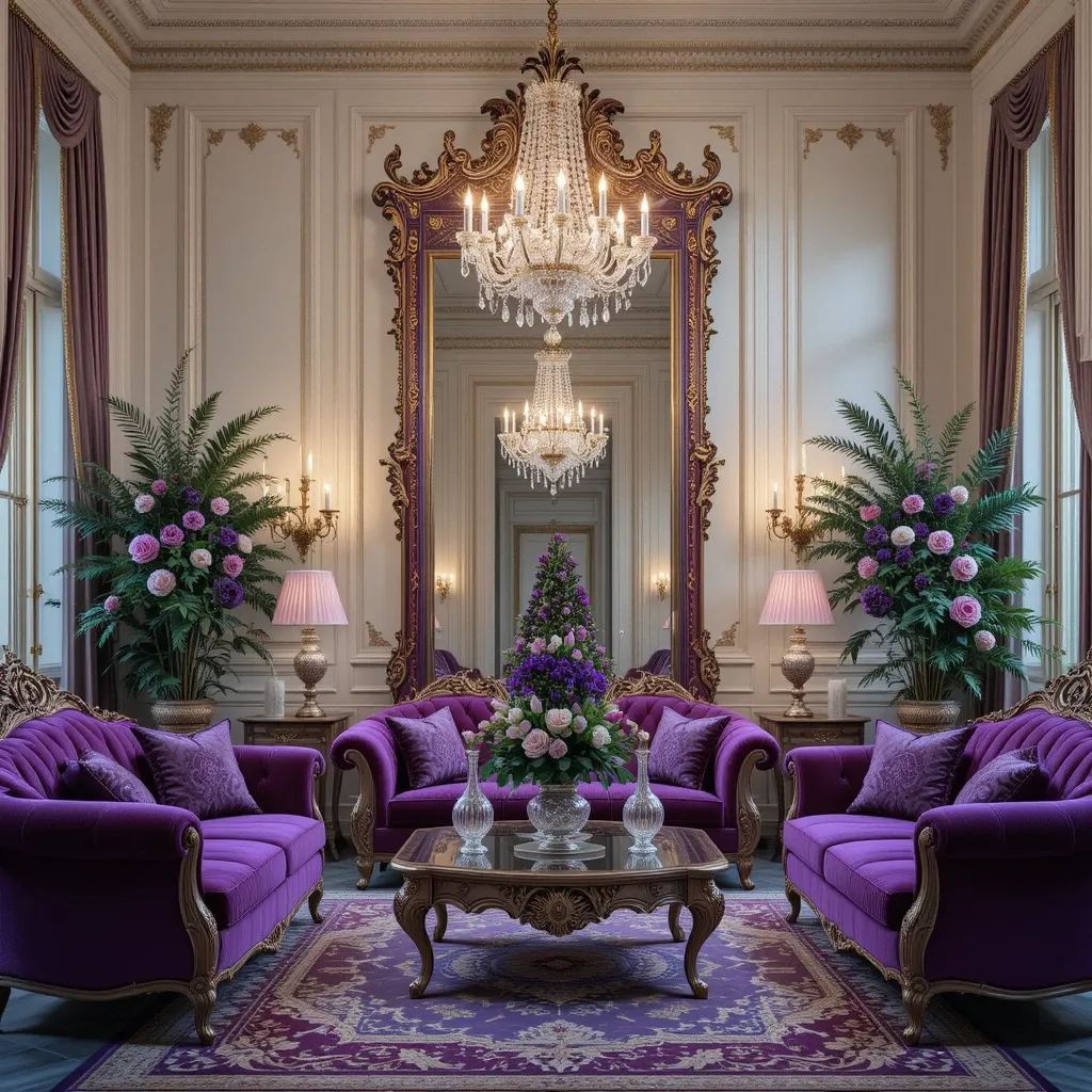Purple-Accented Mirrors for an Elegant Touch