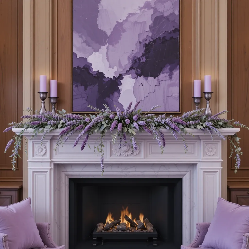 Purple Decorated Mantlepieces