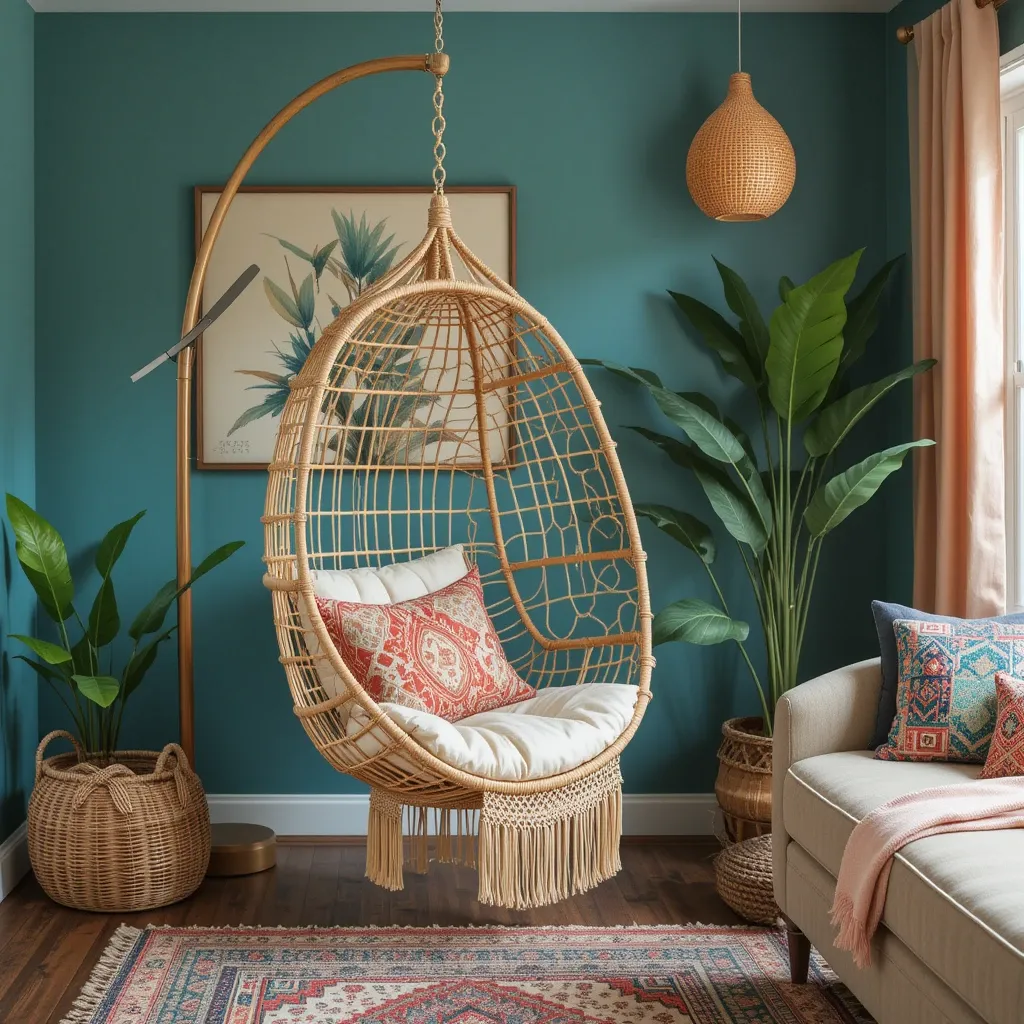 Rattan or Macrame Hanging Chairs