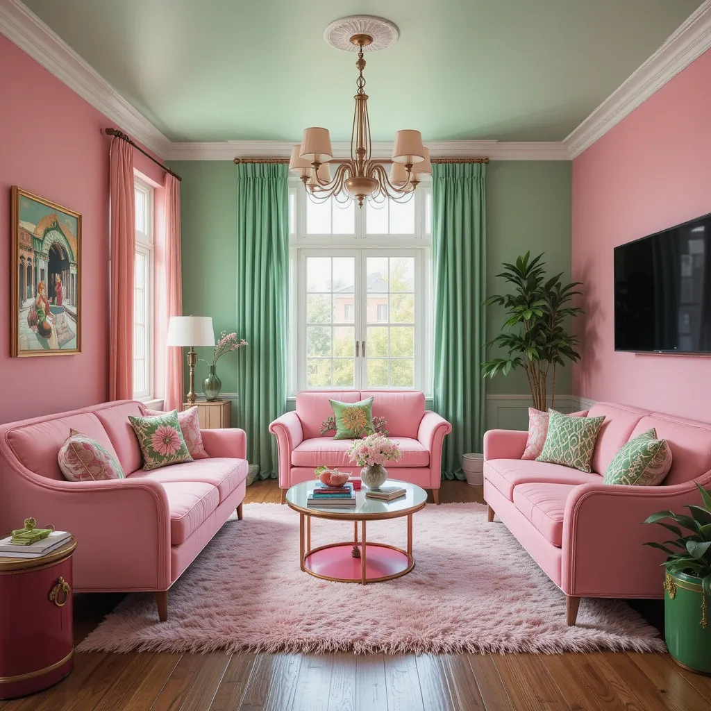 Retro-Inspired Pink and Green Decor