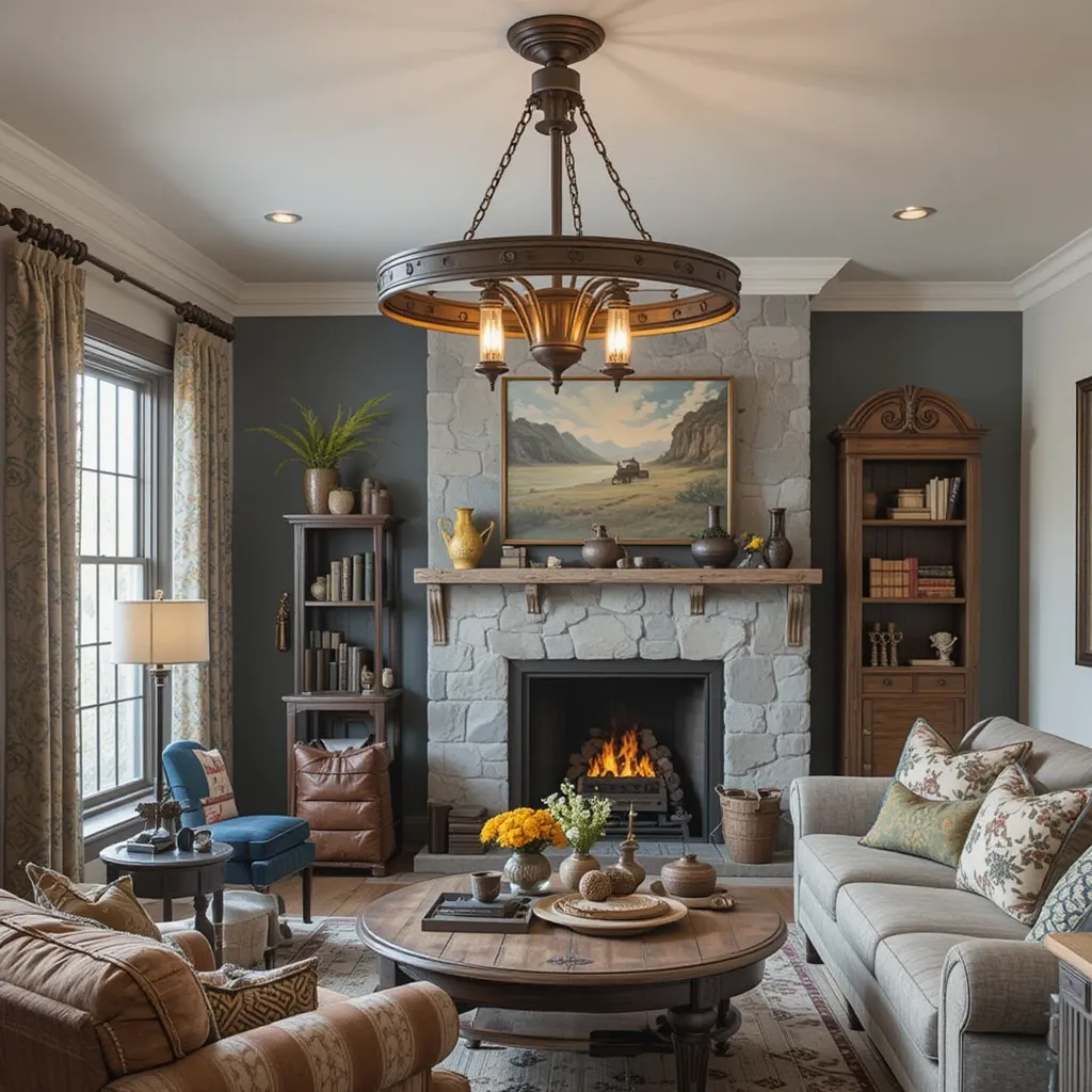 Rustic Wagon Wheel Chandelier