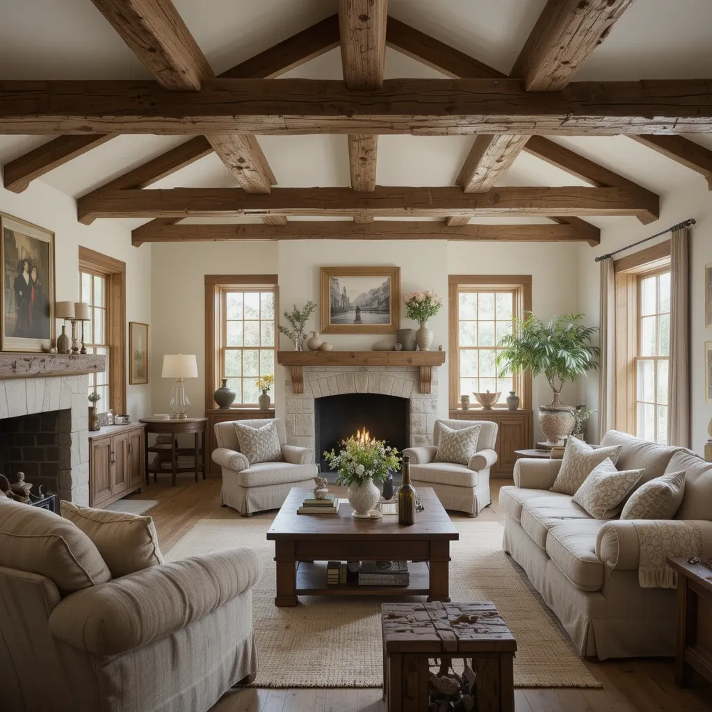 Rustic Wooden Beams for a Farmhouse Feel