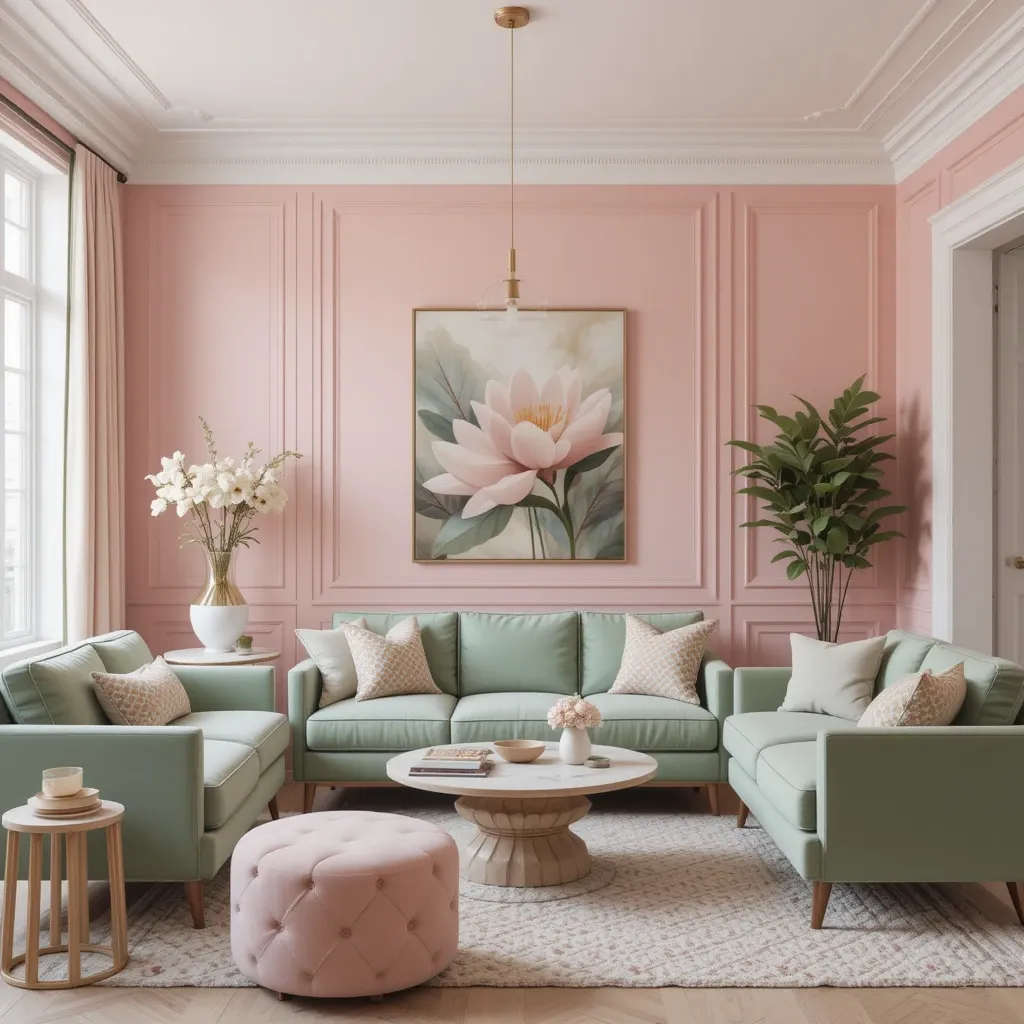 Soft Blush and Sage Green Harmony