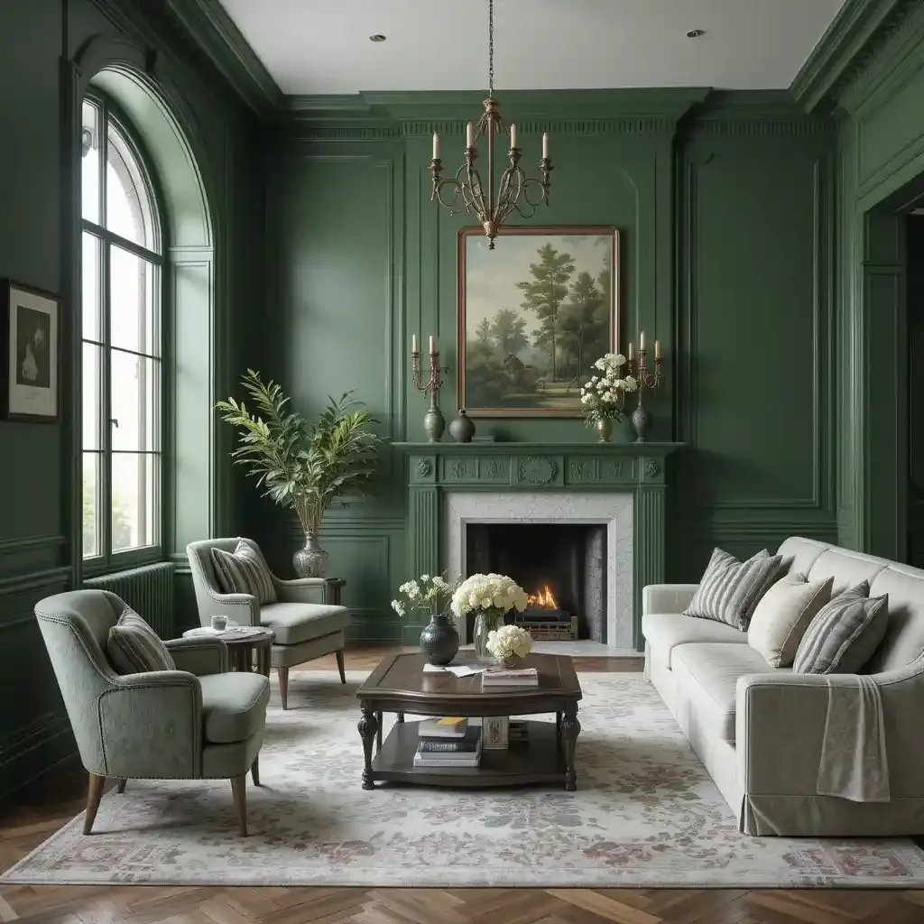 Subtle Green Wall Molding