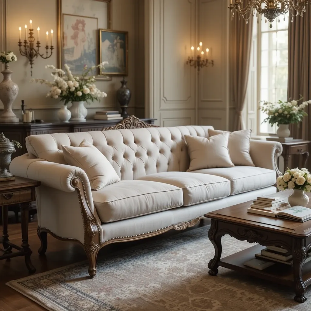 Tufted Seating with French Details