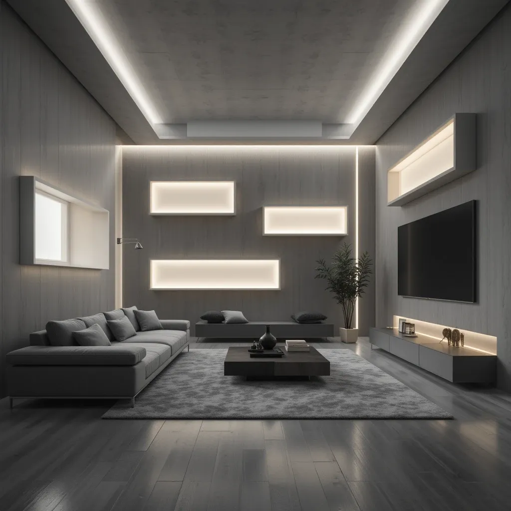 Wall-Mounted Floating Light Boxes