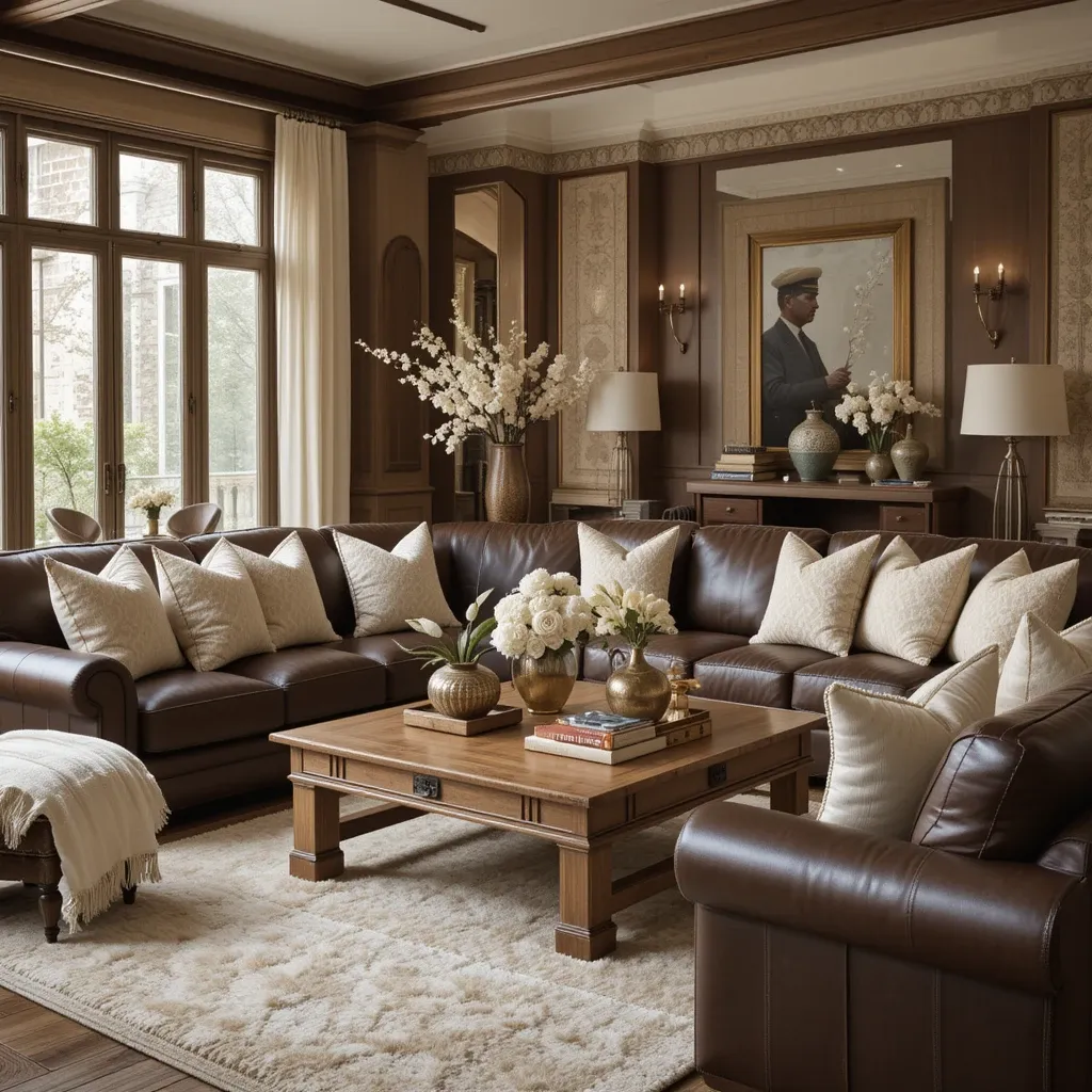 Warm Leather and Soft Cream Accents