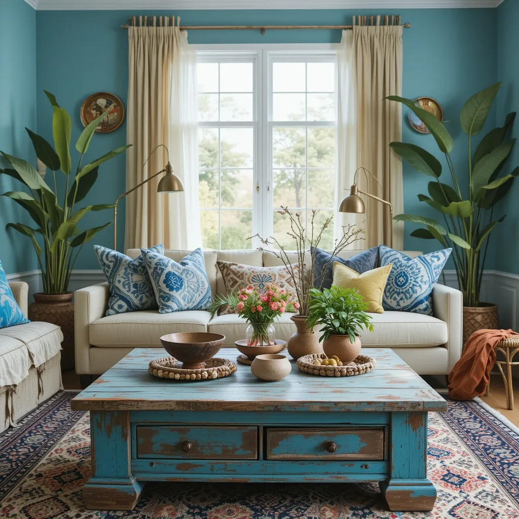 Weathered Wooden Coffee Table