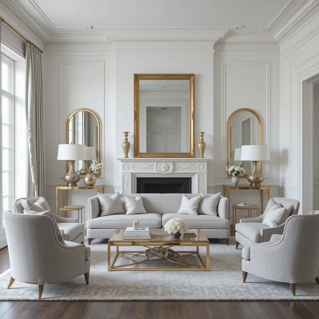White Walls with Gold Accents