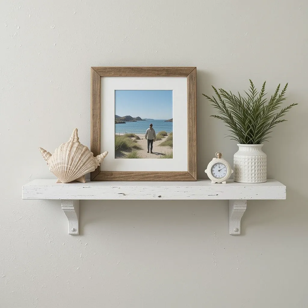 White or Weathered Floating Shelves