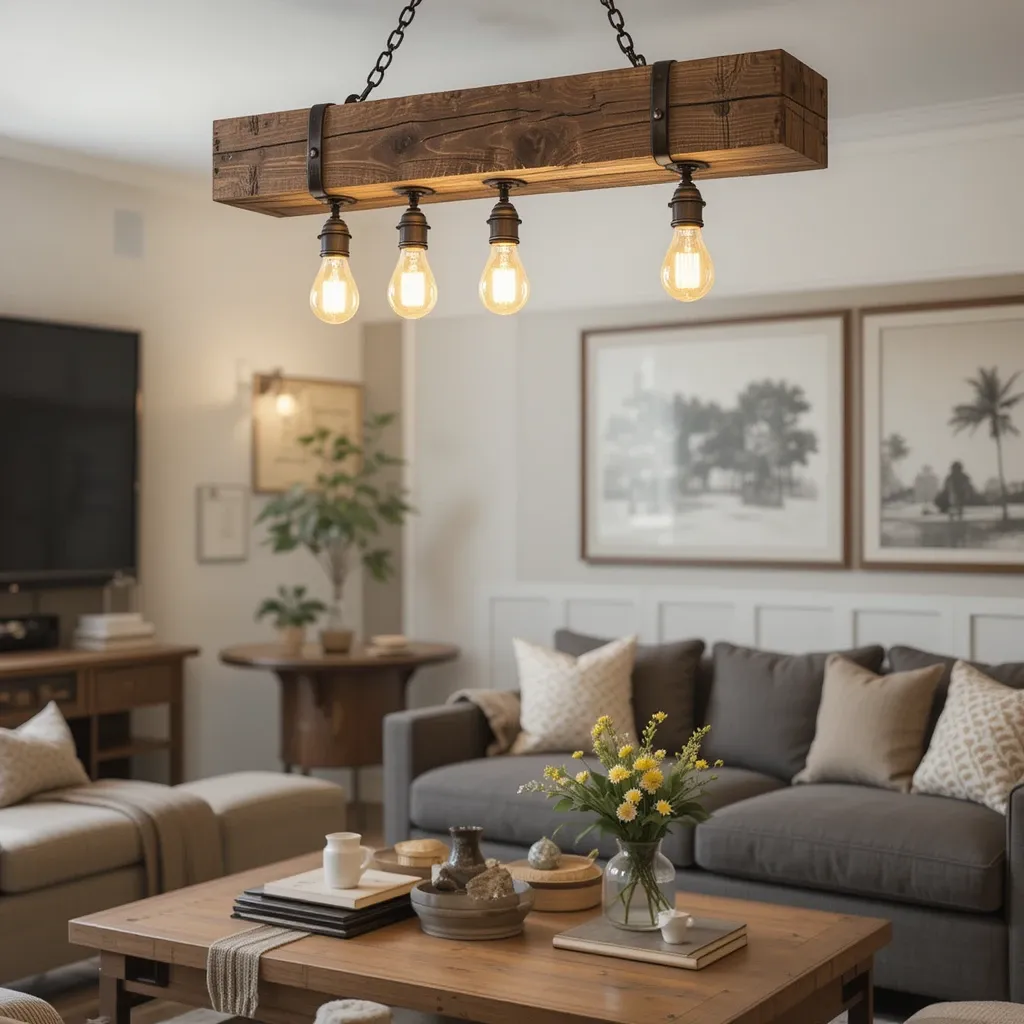 Wooden Beam Hanging Light