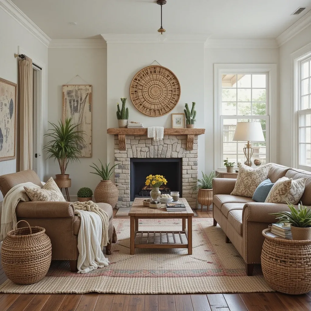 Woven Rattan or Jute Baskets