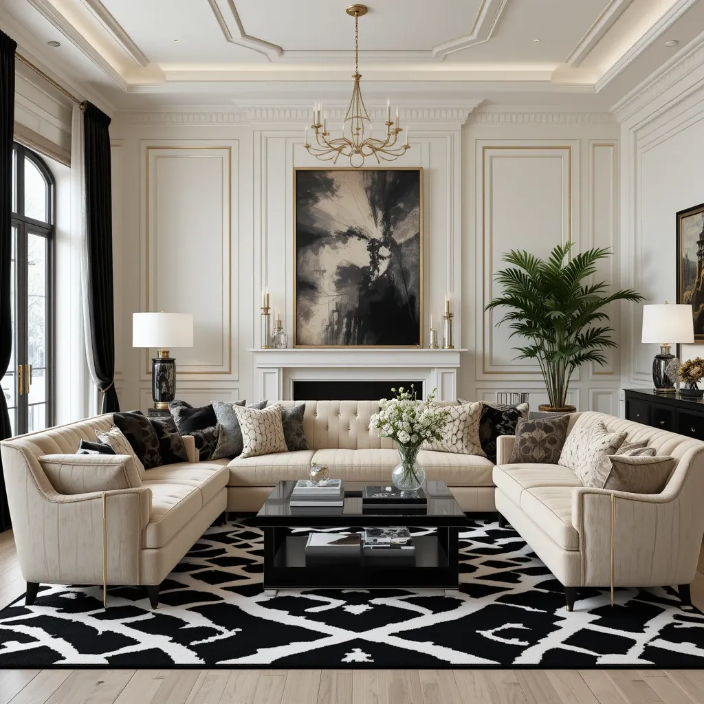 Art Deco Glam in Black, White, and Beige