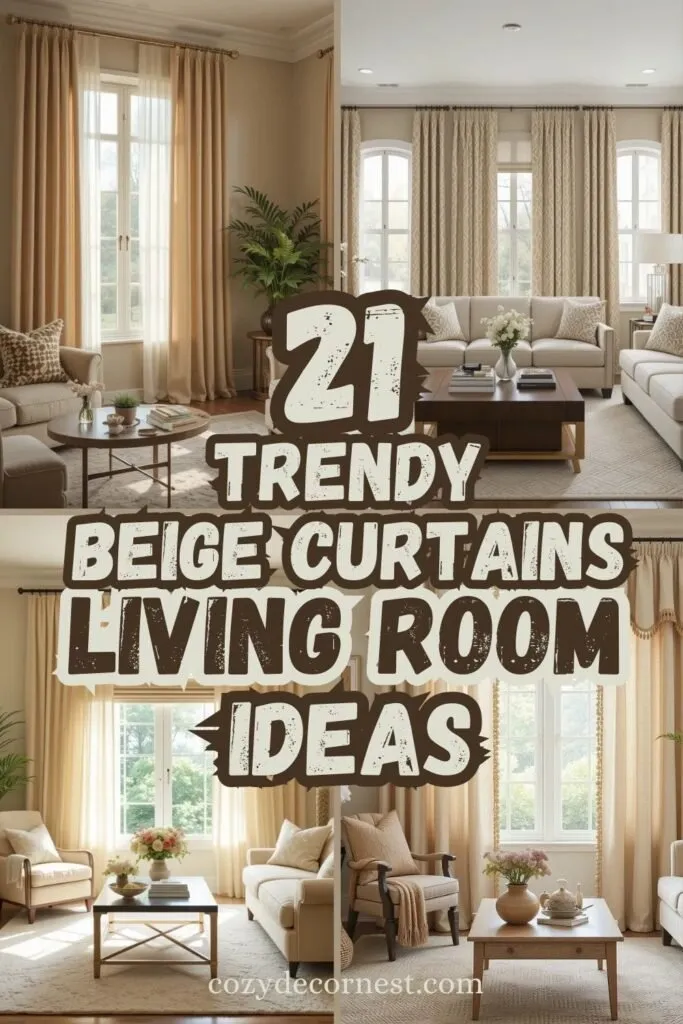 Beige Curtains Living room