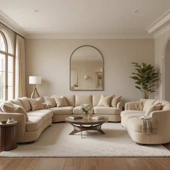 Beige with Curved Furniture
