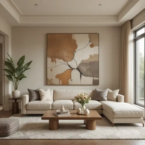 Beige with Statement Art Pieces