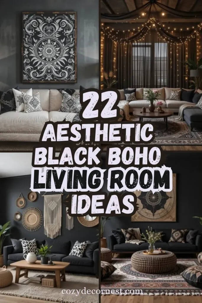 Black Boho Living Room