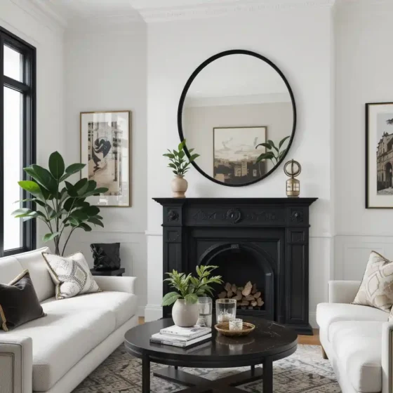 Black-Framed Mirrors for Depth and Reflection