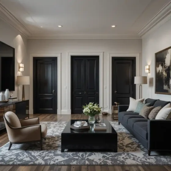 Black Paneled Doors for a Luxe Feel
