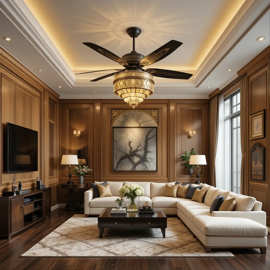Black and Gold Ceiling Fan for Style and Function