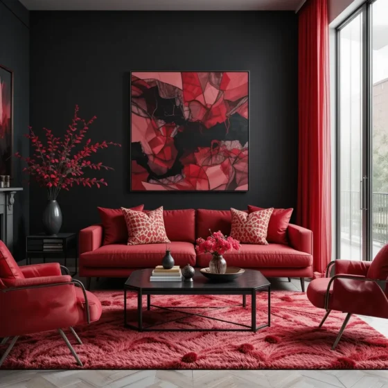 Black and Red Layered Textures