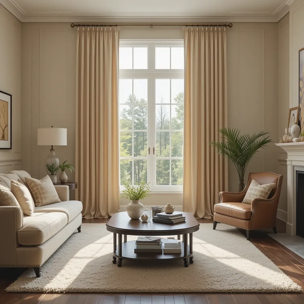 Blackout Beige Curtains for Functionality