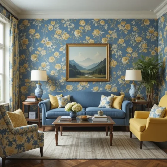 Blue and Yellow Floral Patterns for a Vintage Appeal