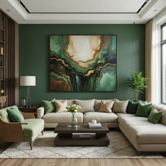 Brown and Green Abstract Art for a Modern Edge