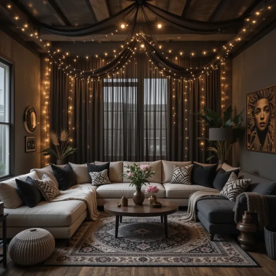 Canopy of Twinkle Lights for a Dreamy Glow