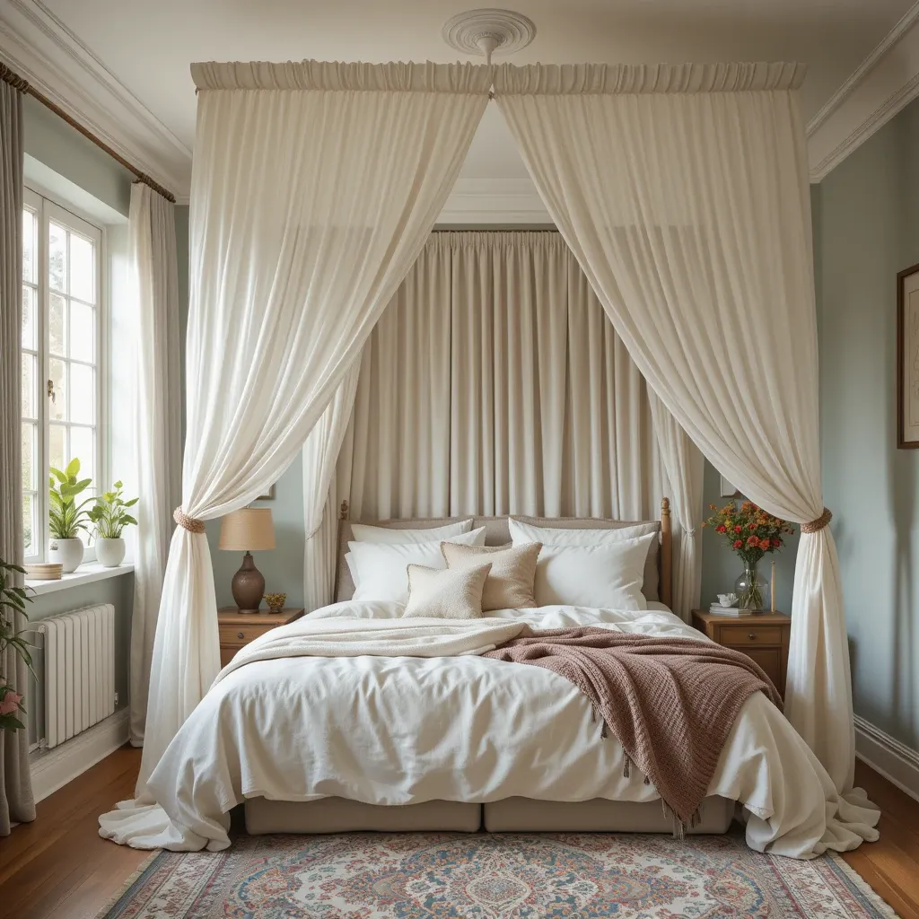 Ceiling-Mounted Curtain Canopy