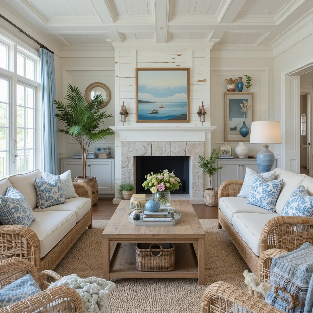 Coastal Inspiration with Soft Brown and Ocean Blue