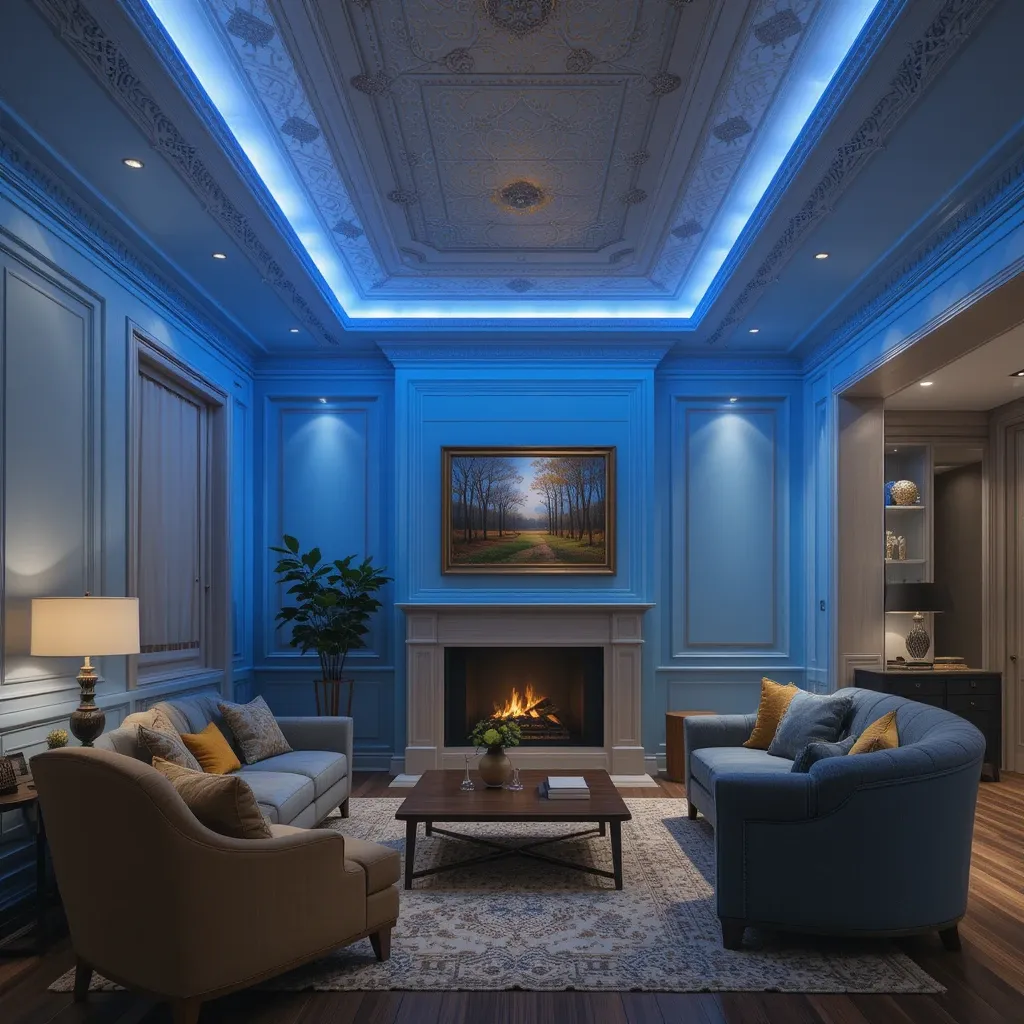 Cove Lighting with Textured Ceiling Panels