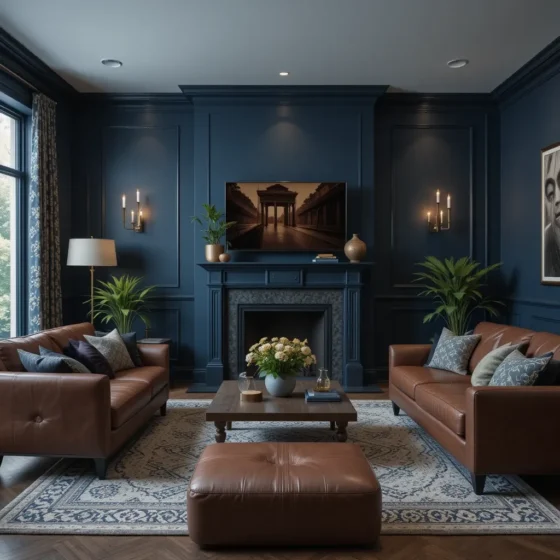 Cozy Dark Blue for a Relaxing Space