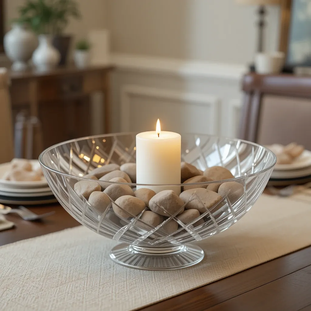 Crystal Bowl with Polished Stones