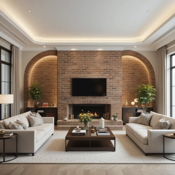 Curved Brick Wall for a Soft Architectural Effect